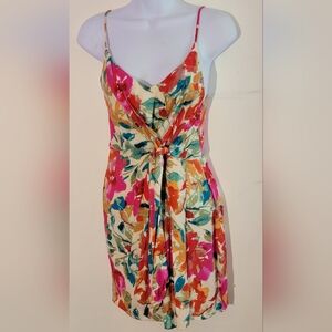 Vici Multicolor Floral Mini Wrap Dress